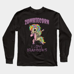 Zombie Unicorn Halloween Dab Zombiecorn Long Sleeve T-Shirt